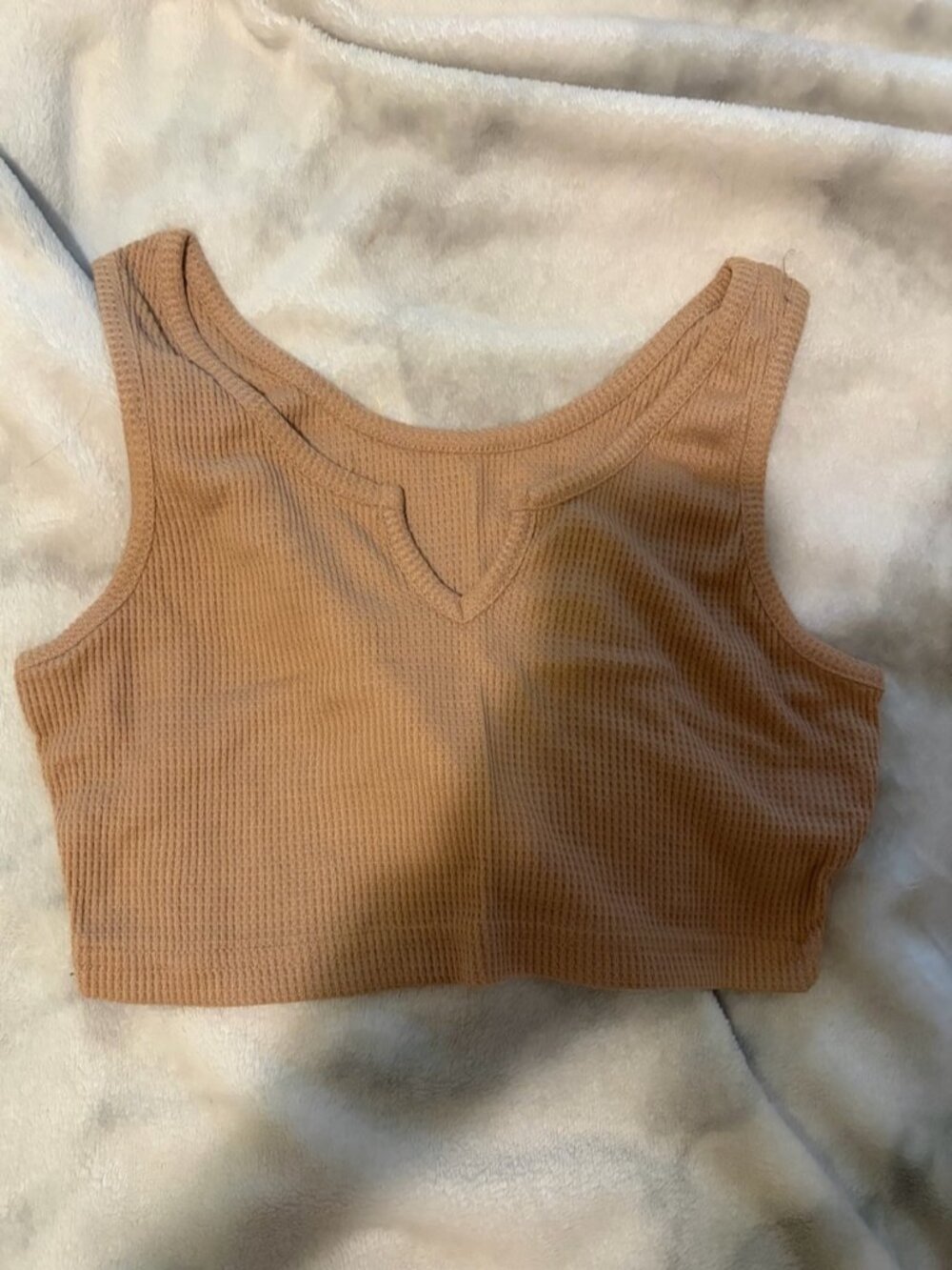 Neutral Ribbed Tank Crop Top🤎